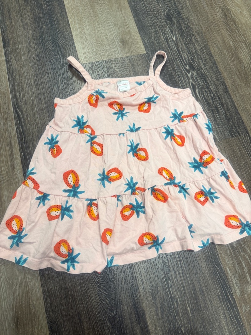 Hanna Andersson Pink Strawberry Tiered Tank Top